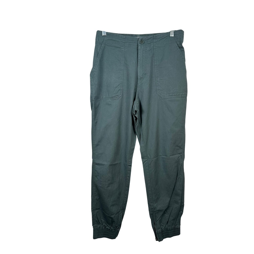 Pact Organic Cotton Utility Joggers Womens Medium Sage Green Excellent 3216